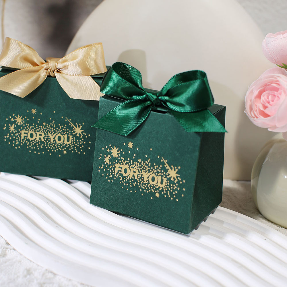 Elegant 5pcs Wedding Favors Gift Boxes with Satin Ribbon